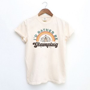 Simply Sage Market Women's I'd Rather Be Glamping Short Sleeve Garment Dyed Tee - 1 of 3