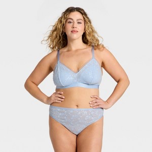 Women's Sequin Lace Bralette & Thong Underwear Set - Wild Fable™ - 1 of 3