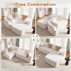 106" Teddy Fabric No Assembly 32D Boneless Sofa,Contrast color design,Fluffy Comfy Couch with L-Shaped Chaise,for Living Room,White - 4 of 4