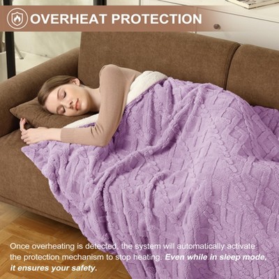 Heated Throw Blanket - Thick Soft Washable Electric Blanket with 10 Heat Settings, Washable Fast Heating Blanket Throw,  Sofa and Bed