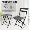 3 Piece Bistro Table and Chairs, Waterproof Folding Cafe Table and Chairs,Small Bistro Set for Small Space/Indoor/Outdoor/Porch/Lawn - 3 of 4