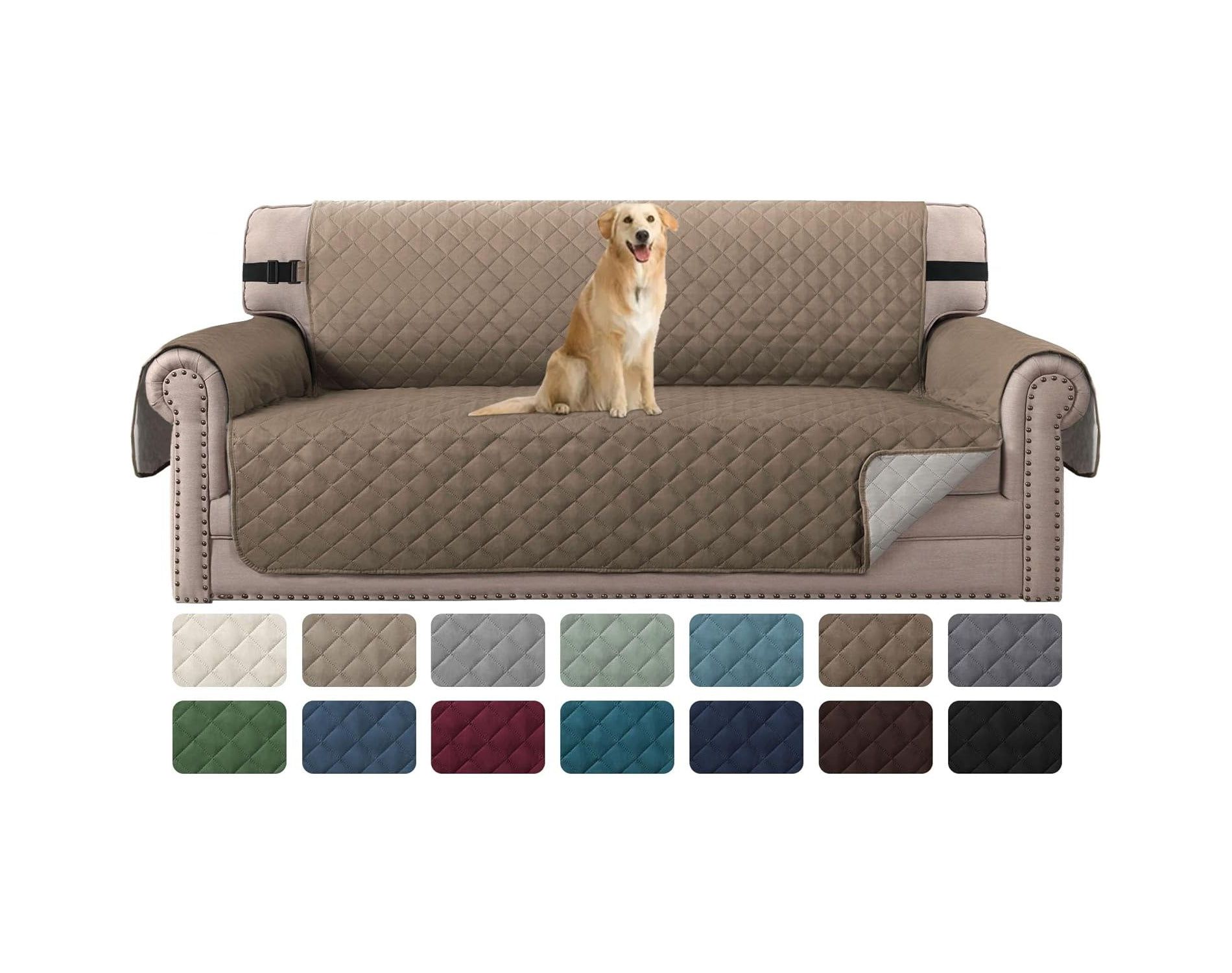 Reversible Chair Covers Water Repellent Chair Slipcover for Dogs Pets Furniture Protector Taupe Sofa