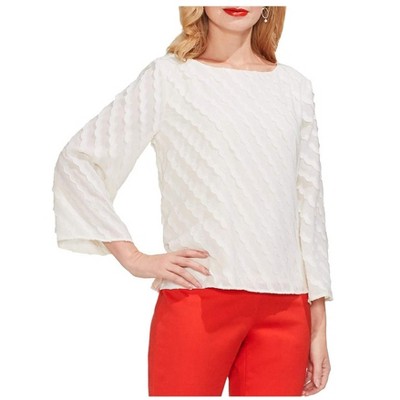 Vince Camuto Womens Scalloped Pullover Blouse