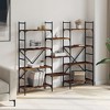 vidaXL Smoked Oak Bookcase - Engineered Wood & Steel Display Shelf Rack | 63x11.2x53.7 Inches | Multi-Tiered Bookshelf for Storage & Decor - 3 of 4