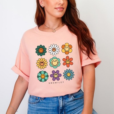 Simply Sage Market S.W.Smiley Flowers Stacked Garment Dyed Tee