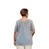 Women's Chambray Short Sleeve Pop Over Top - Plus - On The Plus Side - 3 of 4