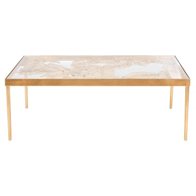 Leilani Palm Leaf Coffee Table Gold Leaf - Safavieh