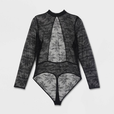 Women's Allover Lace Lingerie Bodysuit - Auden™ Black 2X