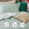 Bedsure | 2/3 Pcs Floral Printed Reversible Sage Green Comforter Set Queen Size Soft Designed Plants Pattern Bedding Set - 4 of 4