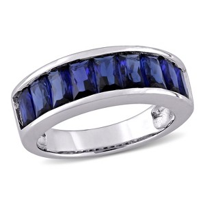 EVERLY JEWELRY | Rose Plated Sterling Silver 2 1/3 CT TGW Baguette Cut Amethyst Channel Set Semi Eternity Ring - 1 of 4