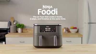 NINJA Foodi 6-in-1 8 Qt. Black 2-Basket Air Fryer with DualZone Technology  DZ201 - The Home Depot