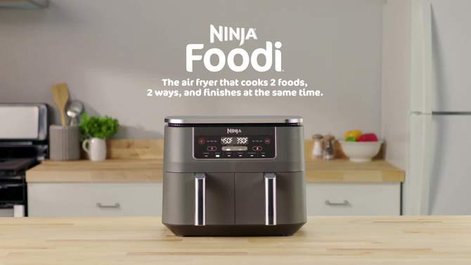Ninja Foodi 8qt Original Dualzone 2  Basket Air Fryer with 6 functions - DZ201, 2 of 19, play video