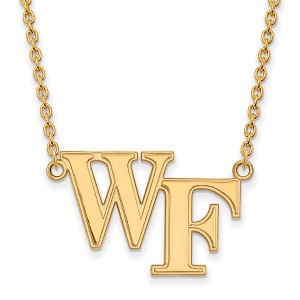 Black Bow Jewelry 14k Yellow Gold Plated Sterling Silver Wake Forest Demon Deacons NCAA Necklace 18 Inch - 1 of 4