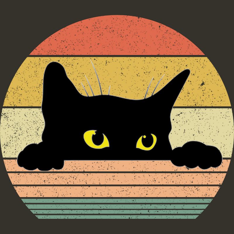Junior's Design By Humans Cat Tee Retro Style By MeowShop T-Shirt, 2 of 4