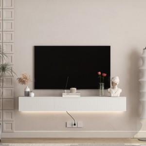 Floating TV Stand Wall Mounted with 16-Color LED & Charging Station, 69" Modern Media Console for 65 Inch TV-3irtyhousy - 1 of 4