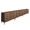 Farmhouse Sideboard Buffet Storage Cabinet with Strip Skeleton Door and Adjustable shelves, for living room dining room kitchen - 3 of 4