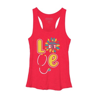 Women's Design By Humans RT Stethoscope Gift Respiratory Therapist Costume Gifts By lukesstore Racerback Tank Top