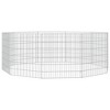 vidaxl Free Range Animal Enclosure - Galvanized Iron Rabbit Hutch/Pet Cage - 10 Panels 21.3"x23.6" Silver - 4 of 4