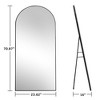 Beautyolove 24 in. W x 71 in. H Classic Arched Black Aluminum Alloy Framed Full Length Mirror Wall Mounted or Standing Floor Mirror - 2 of 4