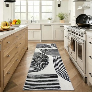 Nasitip Modern Striped Area Rugs for Living Room, Soft Low Pile Non Slip Rug, Machine Washable Contemporary Home Decor - 1 of 4