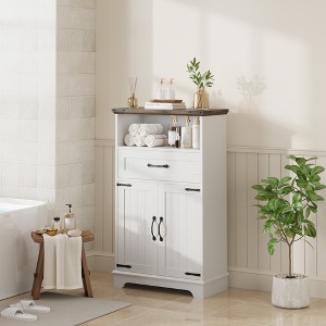 Bathroom Cabinet, Farmhouse Storage Cabinet with Doors and Drawers for Kitchen Laundry Living Room Bedroom - 1 of 4