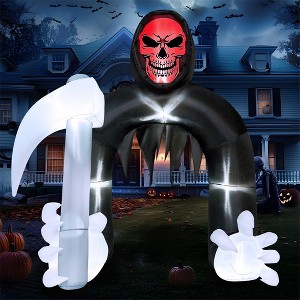 SYNCFUN 10 FT Halloween Inflatable Decoration, Giant Grim Reaper Archway with LEDs for Halloween Outdoor Decorations, Yard Garden Lawn Party Decor - 1 of 4