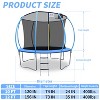 Racxily 10ft Foldable Trampoline for Adults with Handrail - 400lb Capacity Fitness Rebounder for Home Exercise & Cardio Workout - 3 of 4