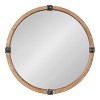 Kate and Laurel Stockport Framed Round Mirror, 28" Diameter, Natural - 2 of 4