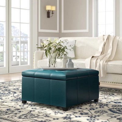 Modern Contemporary Square Storage Ottoman,Fabric Upholstered Storage Bench,Organizer Ottoman,Button Tufted Foot Stool-Cuddlewood