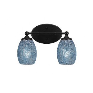 Toltec Lighting Capri 2 - Light Vanity in  Matte Black with 5" Turquoise Fusion Shade - 1 of 2