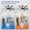 Airsurfer 72" Matte Black Ceiling Fan with LED Light and Remote, 8-Blade Modern Ceiling Fan with 6-Speed DC Motor,3 Adjustable Color Temperature - 3 of 4