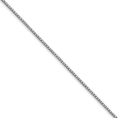 Black Bow Jewelry 0.9mm, 14k White Gold, Box Chain Necklace