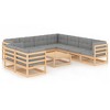 vidaXL Patio Lounge Set Outdoor Sofas with Cushions Solid Pinewood - 2 of 4