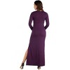 24seven Comfort Apparel Long Sleeve Side Slit Fitted Black Maternity Maxi Dress - 3 of 4