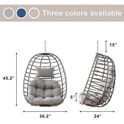 Outdoor Patio Wicker Hanging Chair with Stand