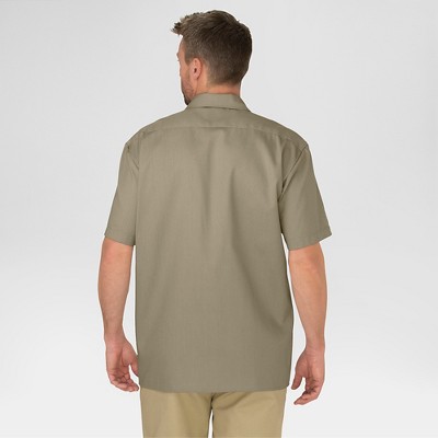 petiteDickies Men's Big & Tall Original Fit Short Sleeve Twill Work Shirt- Khaki 5XL, Men's, Green