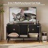 Bestier 47"Hidden Cat Litter Box Enclosure Cat Washroom Furniture Cat House with Litter Mat, TV Stand for TVs up to 55''for Living Room, Bedroom - 3 of 4