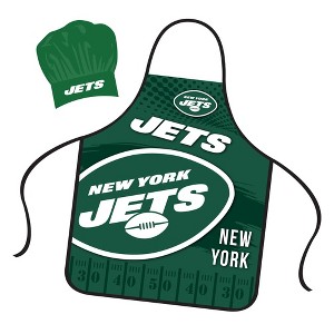 NFL Apron & Chef Hat Set, with Large Team Logo - New York Jets - 1 of 2