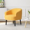 WestinTrends Alexandria 29" Wide Mid Century Modern Faux Shearling Barrel Accent Arm Chair - 2 of 4