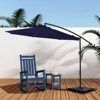 HYLEORY Beeram 120" Round Cantilever Umbrella with Counterweight - 3 of 4