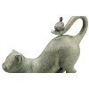 SPI Home Crouching Cat with Bird – Handcrafted Cast Aluminum Animal Sculpture, 10" Playful Cat Figurine for Garden, Shelf, or Entry Decor - 2 of 3