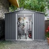 Outdoor Garden Aluminium Frame Tools Storage Shed,Backyard Pet Room,Metal Garbage Room with Lockable Door and Floor Frame-Coolbibila - 2 of 4