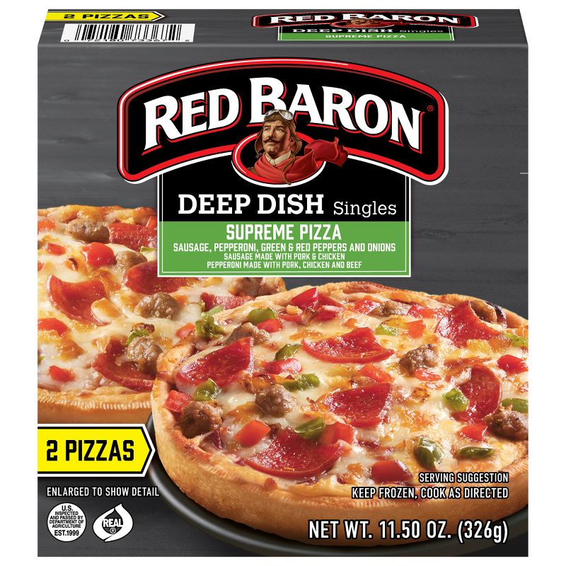 Red Baron Deep Dish Singles Supreme Frozen Pizza - 11.5oz, 1 of 13