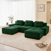 117" Corduroy U-Shaped Modular Sectional Sofa with Movable Ottoman, Pearl-Like Piping, Tufted Design, and No Assembly - 2 of 4