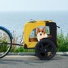 FURNIinspire Outdoor Heavy Duty Foldable Utility Pet Stroller Dog Carriers Bicycle Trailer, Yellow, 45.7"*22.8"*27.6" - 4 of 4