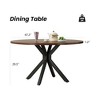 Infurnic Coffee Tables, Modern Dining Table with four sturdy table legs, Round Table for Kitchen or Living Room, Brown, 47.2"*47.2"*29.5" - 4 of 4