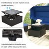 U Style 4-Piece Wicker Patio Chaise Lounge,Outdoor Patio Set With Retractable Canopys And Washable Cushions,Table And Ottomans -Maison Boucle - 4 of 4