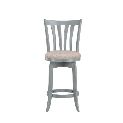 Hillsdale Furniture 25.75" Savana Swivel Counter Height Barstool Blue (Wirebrush)/Cream : Upholstered, Wood Legs, 250lb Capacity