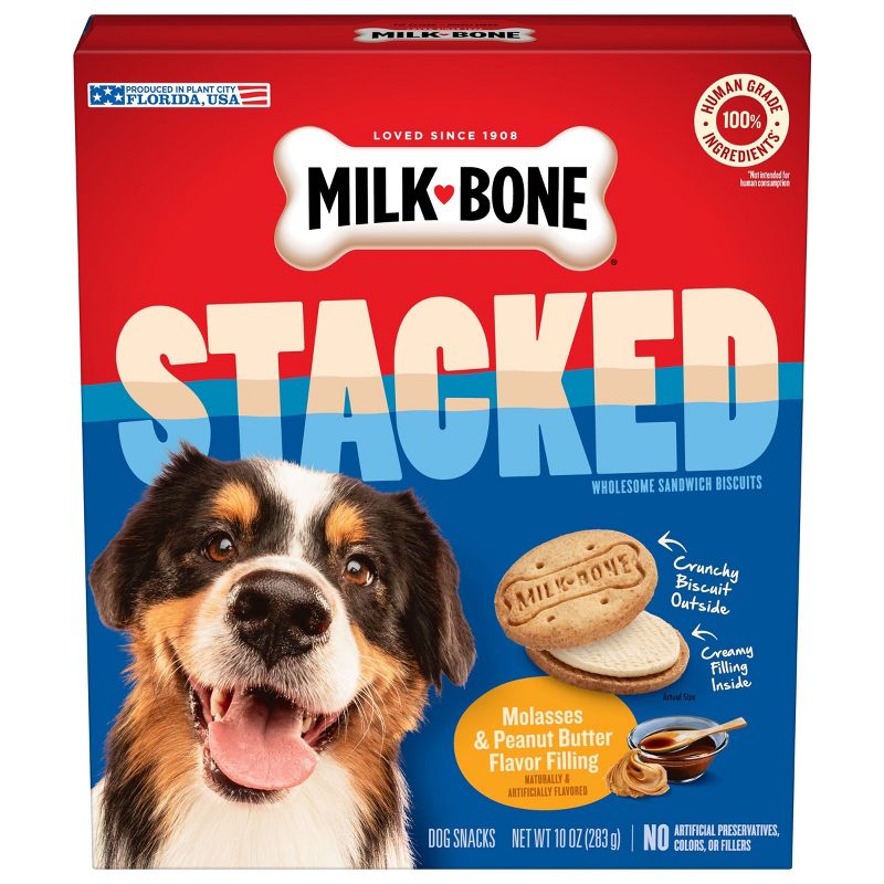 Milk-Bone Stacked Molasses and Peanut Butter Dog Treats - 10oz, 1 of 11