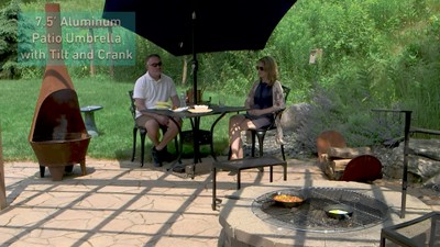 Burnt Orange 7.5' Aluminum Patio Umbrella with Tilt and Crank